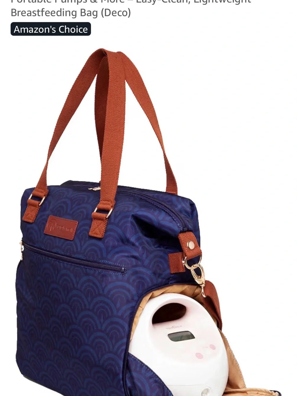 Sarah Wells “Lizzy” Pump Bag – Navy Deco Print